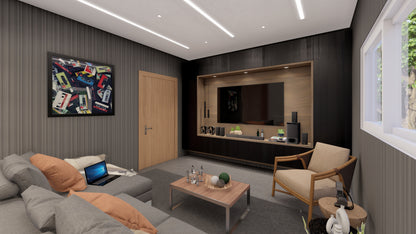 Renderizado 3D Interior de Sala