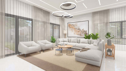 Renderizado 3D Interior de Sala