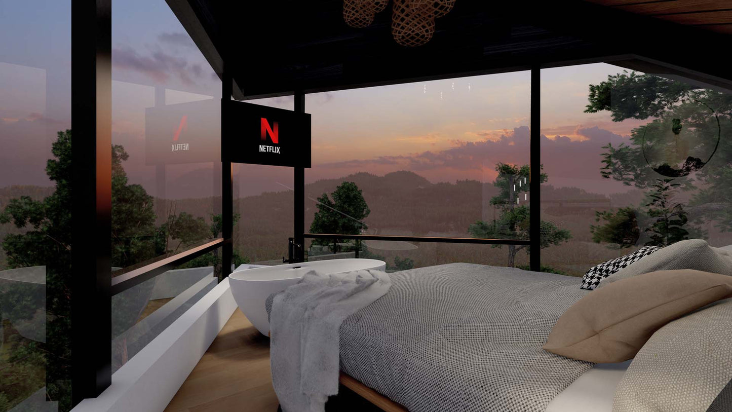 Renderizado 3D Interior de Dormitorio