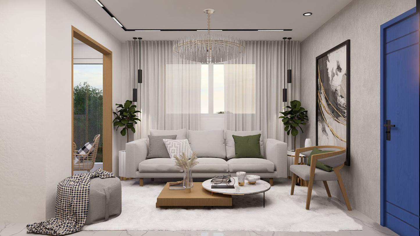 Paquete Interior: Áreas Sociales + 3 Dormitorios