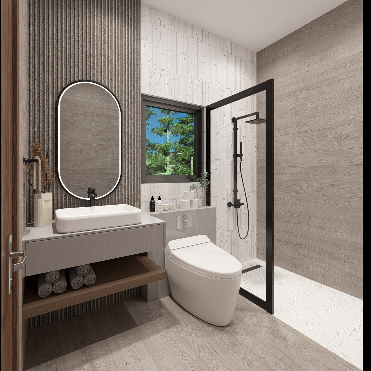 Renderizado 3D Interior de Baño