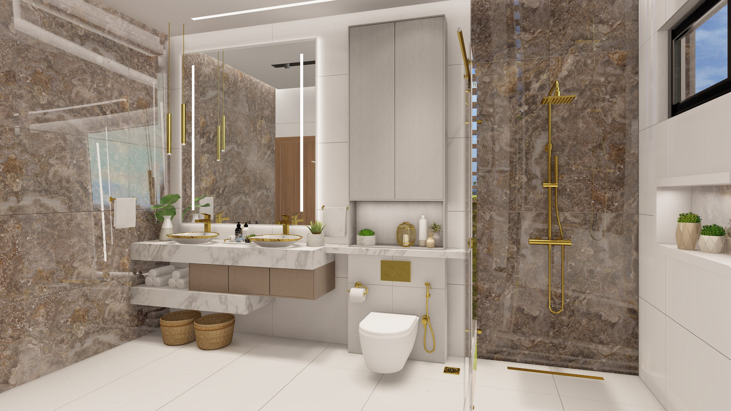 Renderizado 3D Interior de Baño