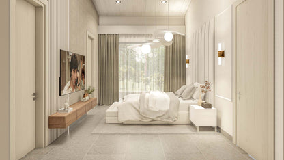 Renderizado 3D Interior de Dormitorio