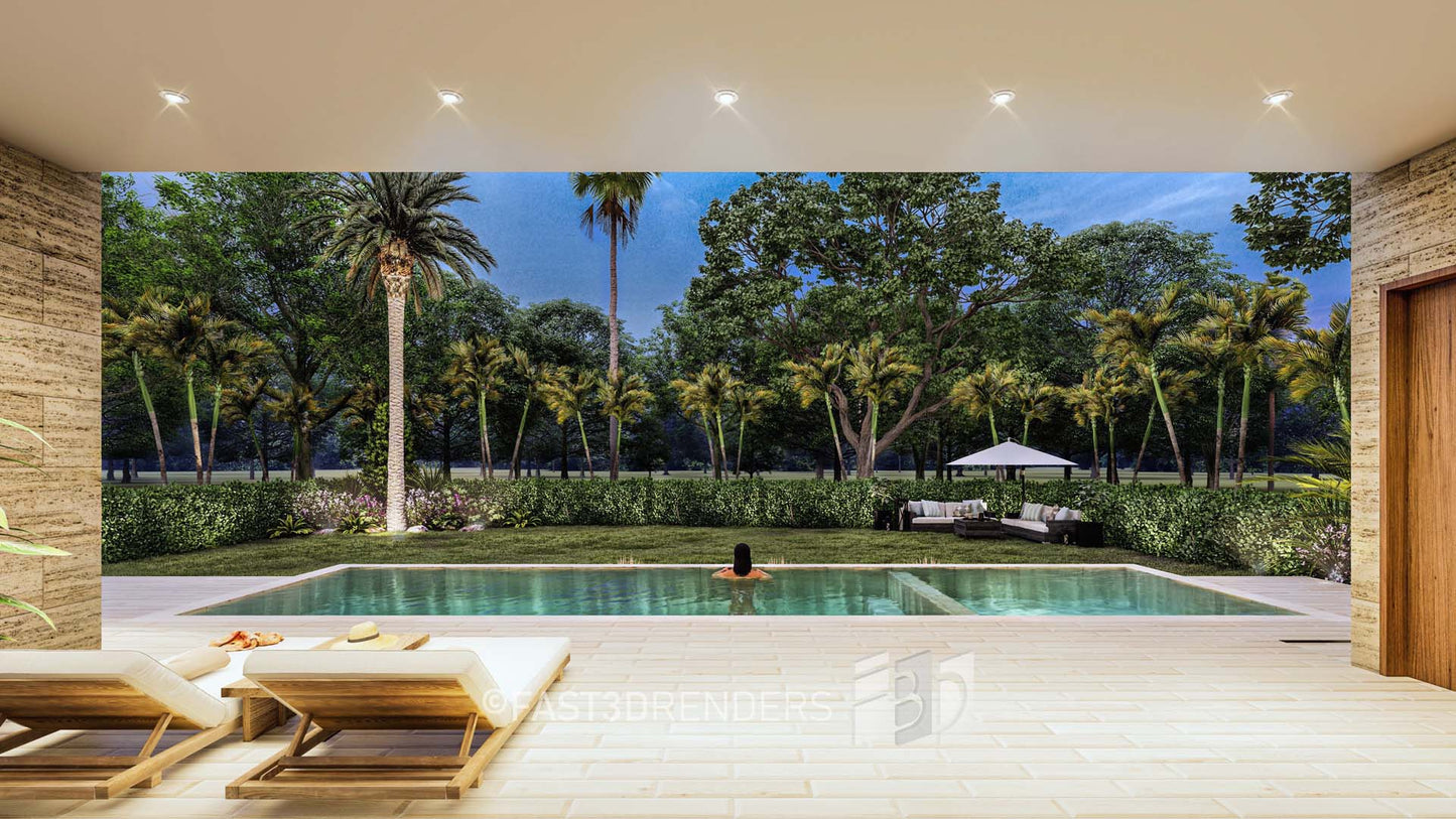 Diseño 3D de Piscina