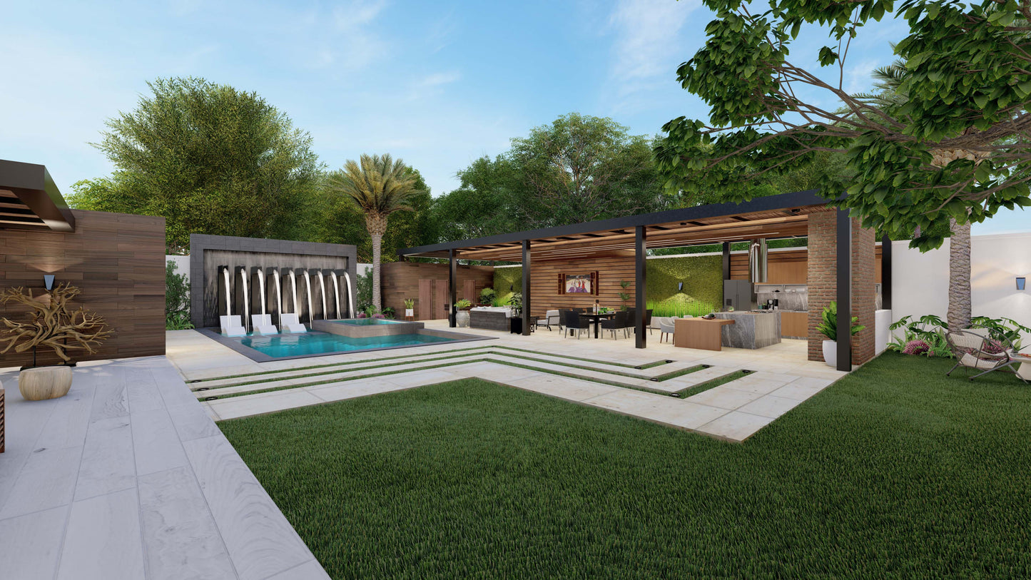 Renderizado 3D de Terraza/Gazebo