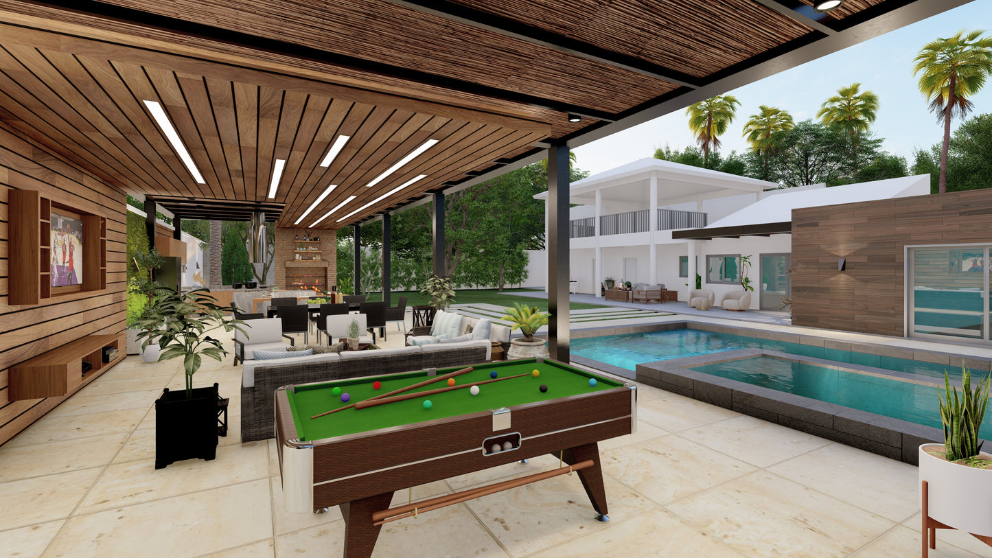 Renderizado 3D de Terraza/Gazebo