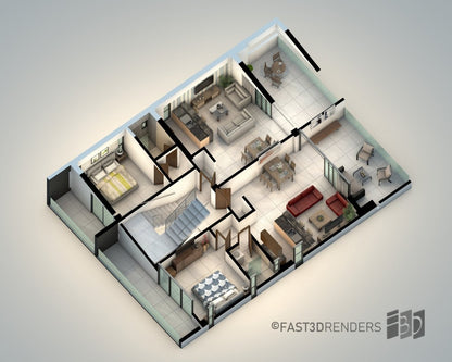 Planta 3D Renderizada - Fast 3D Renders